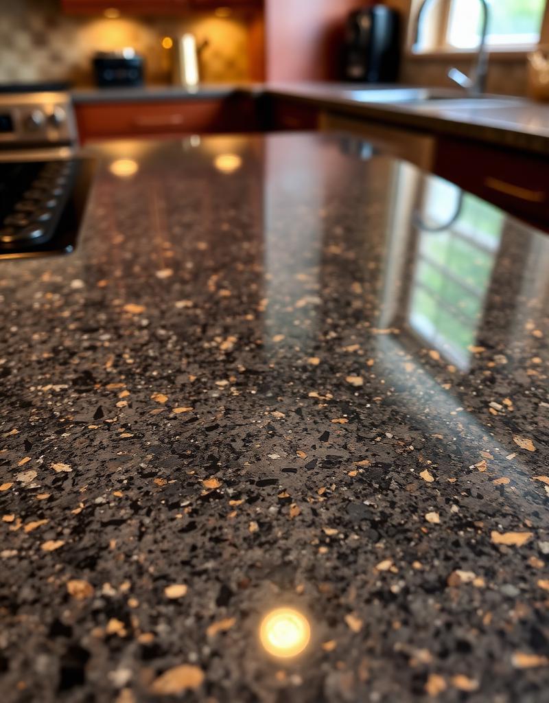 Granite slab surface, close up
